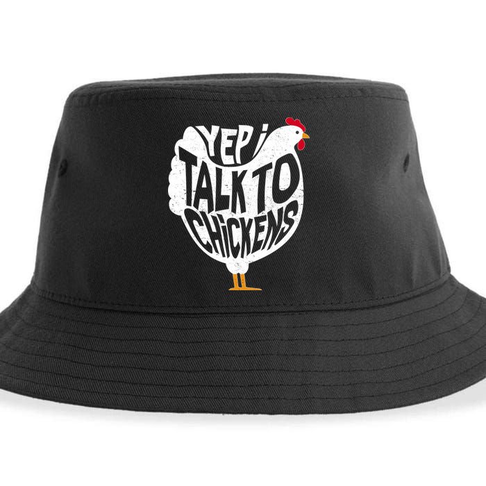 Yep I Talk To Chickens Sustainable Bucket Hat