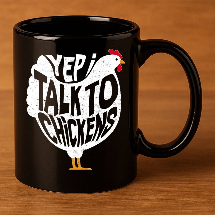 Yep I Talk To Chickens 11oz C Handle Ceramic Mug