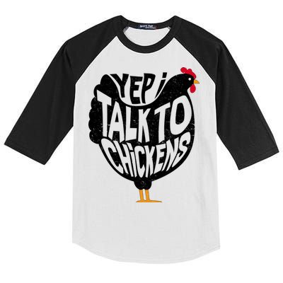 Yep I Talk To Chickens Kids Colorblock Raglan Jersey