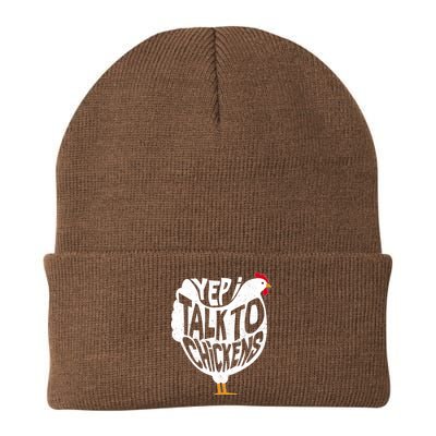 Yep I Talk To Chickens Knit Cap Winter Beanie