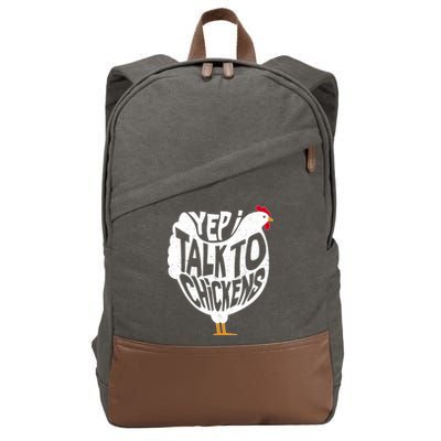 Yep I Talk To Chickens Cotton Canvas Backpack