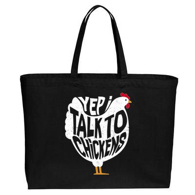 Yep I Talk To Chickens Cotton Canvas Jumbo Tote