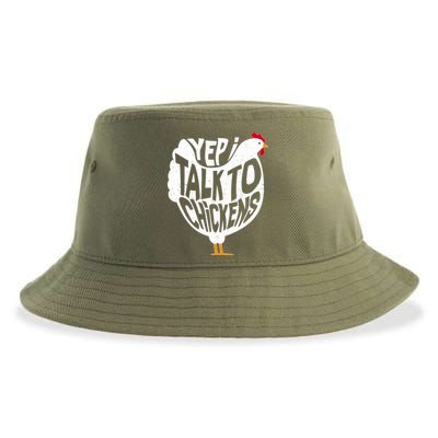 Yep I Talk To Chickens Sustainable Bucket Hat