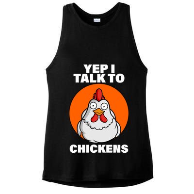 Yep I Talk To Chickens Funny Ladies PosiCharge Tri-Blend Wicking Tank
