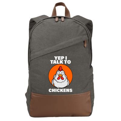 Yep I Talk To Chickens Funny Cotton Canvas Backpack