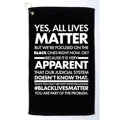 Yes All Live Matter Focus On The Black Ones Now Golf Towel