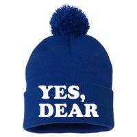 Yes Dear Funny Husband And Wife Pom Pom 12in Knit Beanie