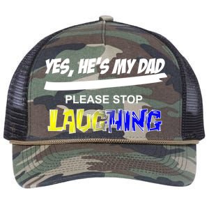 Yes He's My Dad Please Stop Laughing Retro Rope Trucker Hat Cap