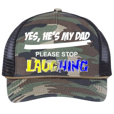 Yes He's My Dad Please Stop Laughing Retro Rope Trucker Hat Cap