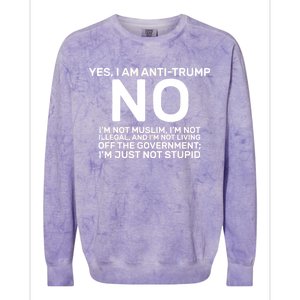 Yes I Am Anti Trump Colorblast Crewneck Sweatshirt