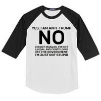Yes I Am Anti Trump Kids Colorblock Raglan Jersey