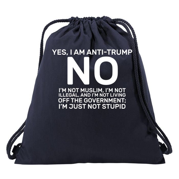 Yes I Am Anti Trump Drawstring Bag