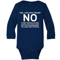 Yes I Am Anti Trump Baby Long Sleeve Bodysuit