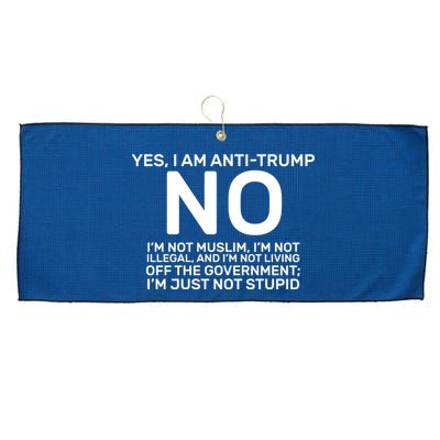 Yes I Am Anti Trump Large Microfiber Waffle Golf Towel