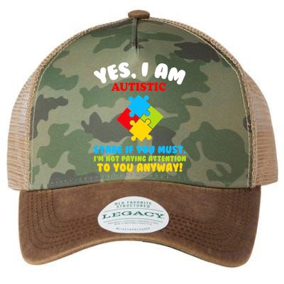 Yes, I Am Autistic Funny Autism Legacy Tie Dye Trucker Hat