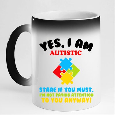 Yes, I Am Autistic Funny Autism 11oz Black Color Changing Mug