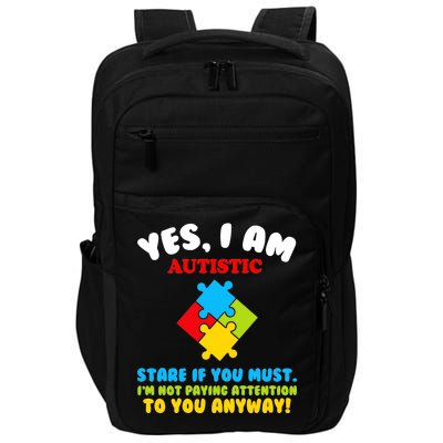 Yes, I Am Autistic Funny Autism Impact Tech Backpack