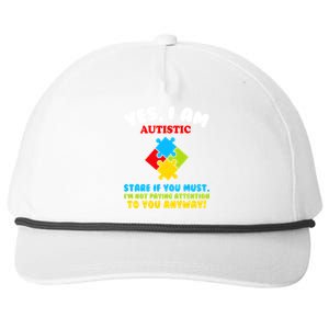 Yes, I Am Autistic Funny Autism Snapback Five-Panel Rope Hat