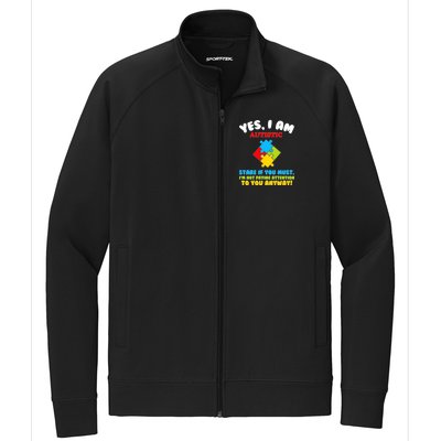 Yes, I Am Autistic Funny Autism Stretch Full-Zip Cadet Jacket