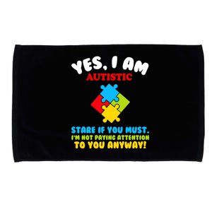 Yes, I Am Autistic Funny Autism Microfiber Hand Towel