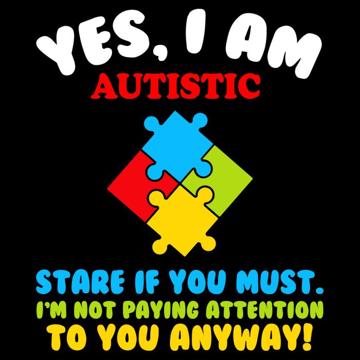 Yes, I Am Autistic Funny Autism Cropped Pullover Crew