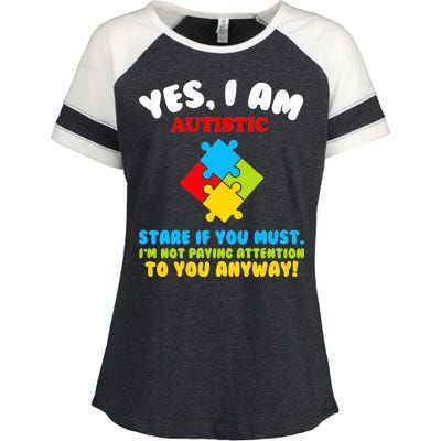 Yes, I Am Autistic Funny Autism Enza Ladies Jersey Colorblock Tee