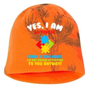 Yes, I Am Autistic Funny Autism Kati - Camo Knit Beanie