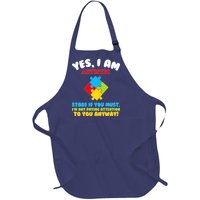 Yes, I Am Autistic Funny Autism Full-Length Apron With Pockets