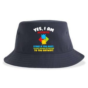 Yes, I Am Autistic Funny Autism Sustainable Bucket Hat