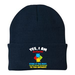 Yes, I Am Autistic Funny Autism Knit Cap Winter Beanie