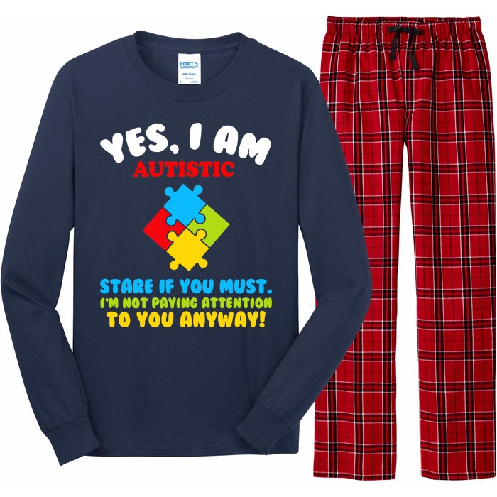 Yes, I Am Autistic Funny Autism Long Sleeve Pajama Set