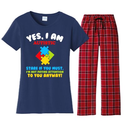 Yes, I Am Autistic Funny Autism Women's Flannel Pajama Set