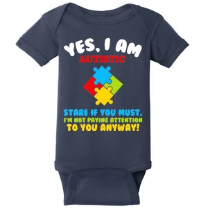 Yes, I Am Autistic Funny Autism Baby Bodysuit