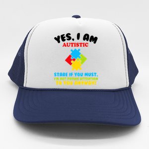 Yes, I Am Autistic Funny Autism Trucker Hat