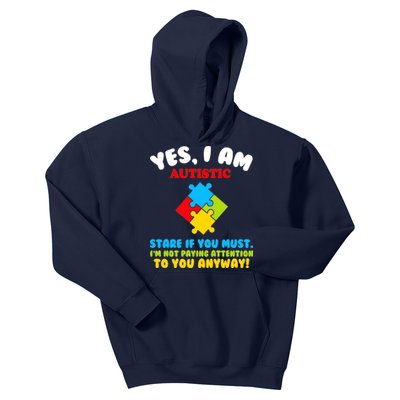 Yes, I Am Autistic Funny Autism Kids Hoodie