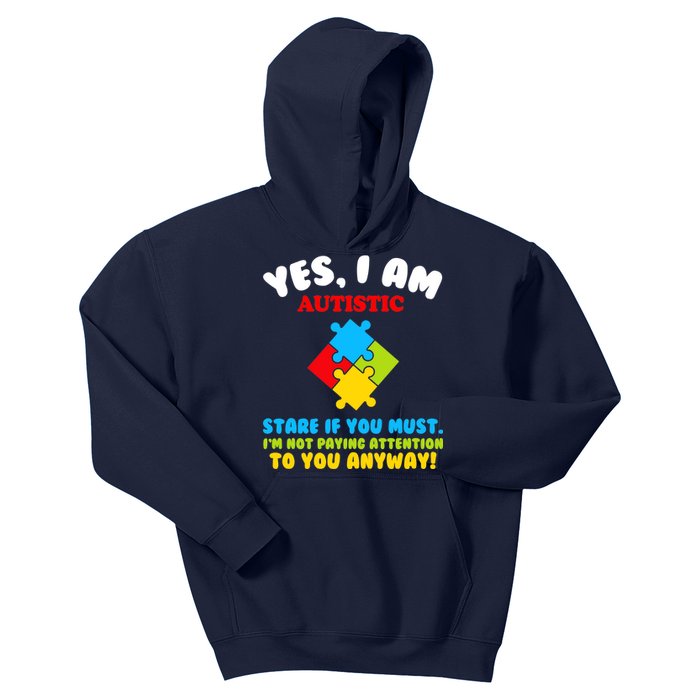 Yes, I Am Autistic Funny Autism Kids Hoodie