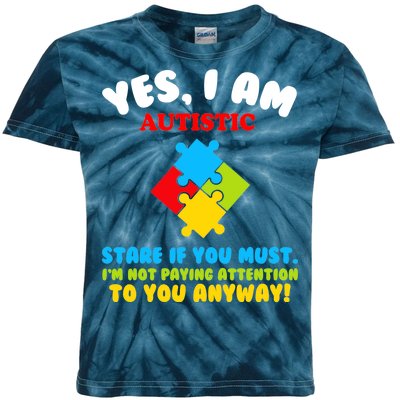 Yes, I Am Autistic Funny Autism Kids Tie-Dye T-Shirt