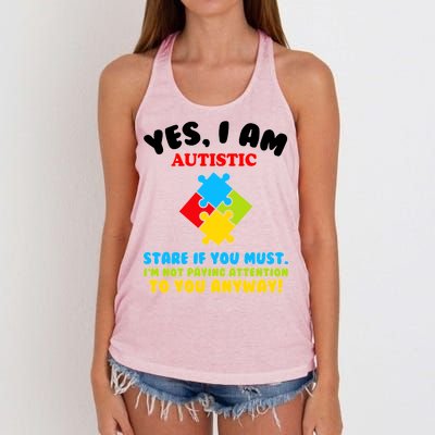 Yes, I Am Autistic Funny Autism Women's Knotted Racerback Tank