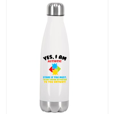 Yes, I Am Autistic Funny Autism Stainless Steel Insulated Water Bottle