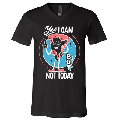 Yes I Can But Not Today Pizza V-Neck T-Shirt