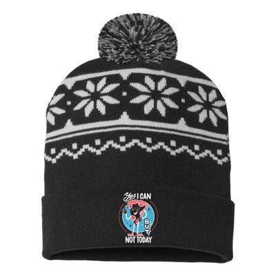 Yes I Can But Not Today Pizza USA-Made Snowflake Beanie