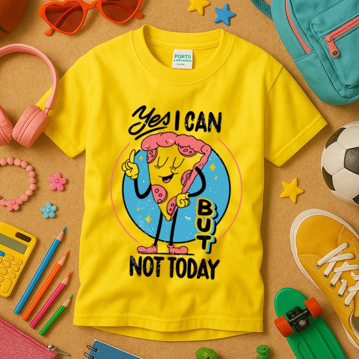 Yes I Can But Not Today Pizza Kids T-Shirt