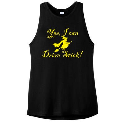 Yes I Can Drive Stick Funny Witch Ladies PosiCharge Tri-Blend Wicking Tank