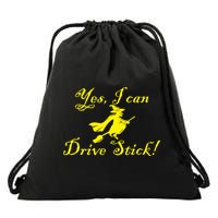 Yes I Can Drive Stick Funny Witch Drawstring Bag