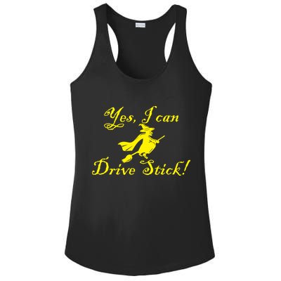 Yes I Can Drive Stick Funny Witch Ladies PosiCharge Competitor Racerback Tank