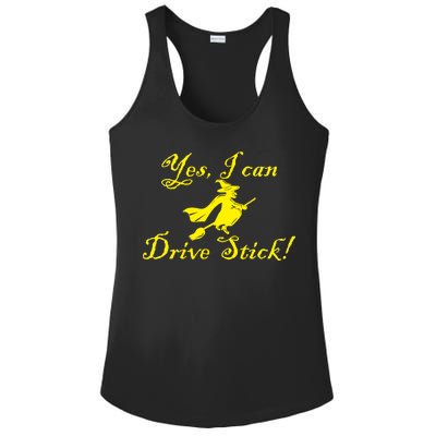 Yes I Can Drive Stick Funny Witch Ladies PosiCharge Competitor Racerback Tank