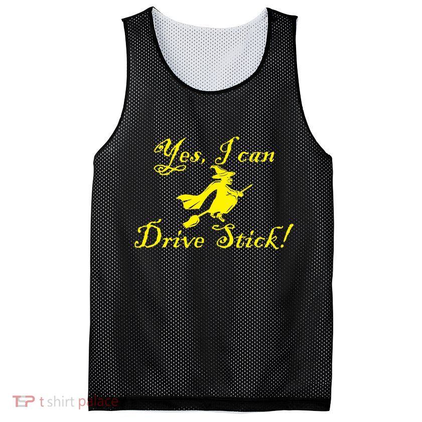 Yes I Can Drive Stick Funny Witch Mesh Reversible Basketball Jersey Tank