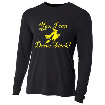 Yes I Can Drive Stick Funny Witch Cooling Performance Long Sleeve Crew