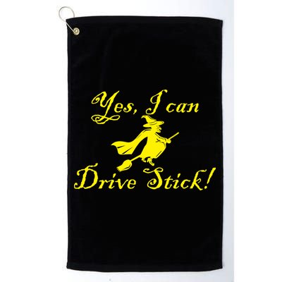 Yes I Can Drive Stick Funny Witch Golf Towel