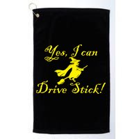 Yes I Can Drive Stick Funny Witch Golf Towel
